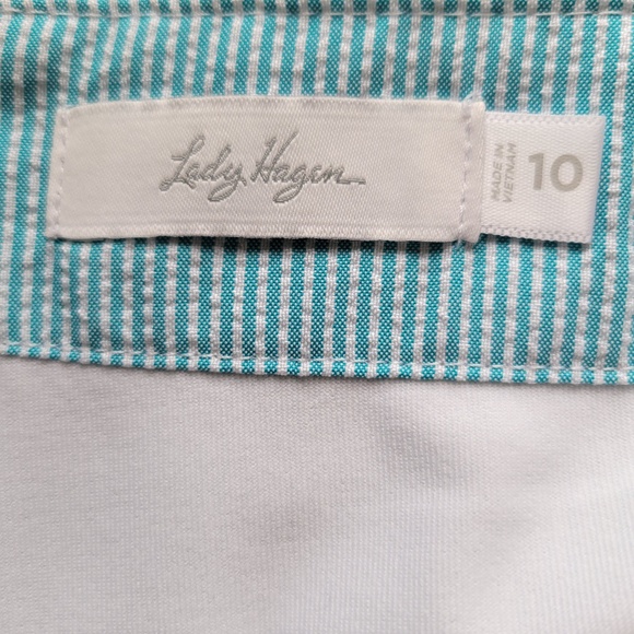 Lady Hagen Blue & White Pin Striped Skort Textured Size 10 Athletic Golf - Picture 9 of 11